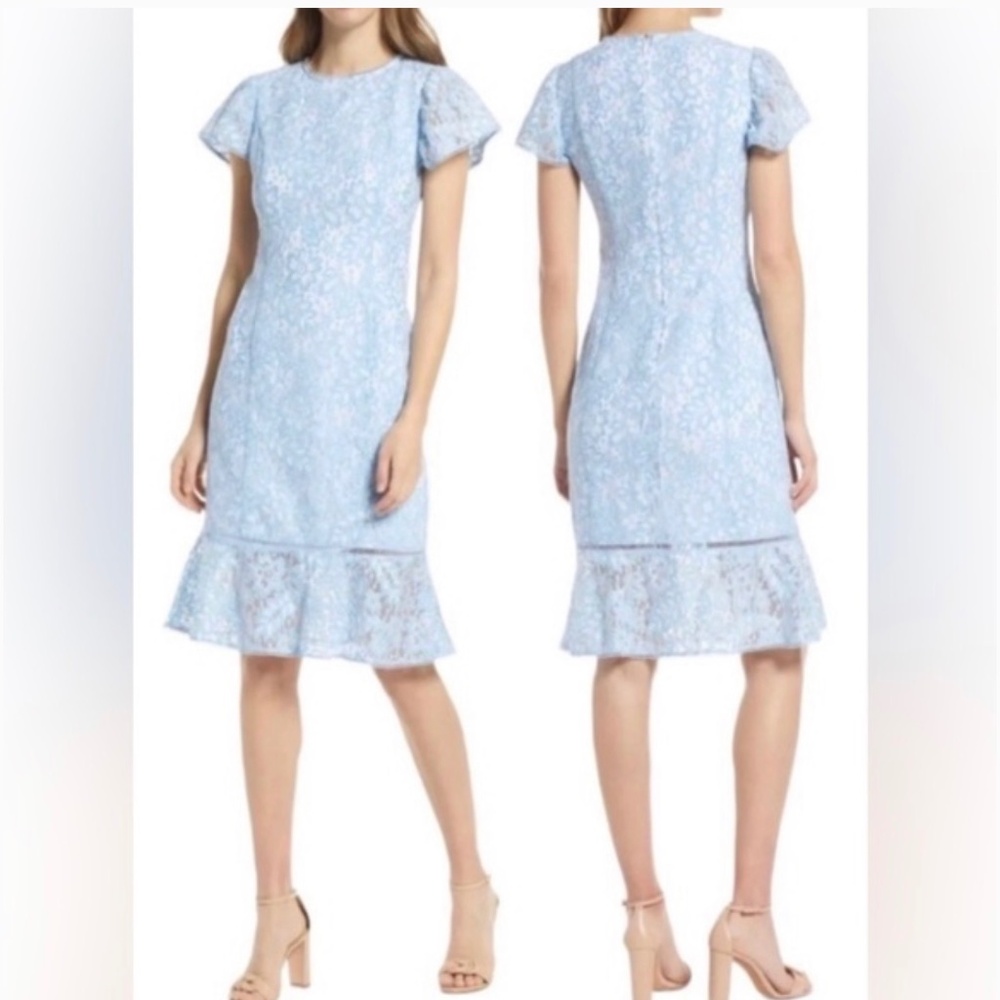 NWT Rachel Parcell Blue Lace Dress LARGE